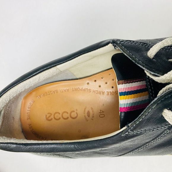 ECCO  Womens Chase ll Black Lace Up Leather Comfort Shoes ~ Sz 40 EU/9-9.5 US - Picture 6 of 10